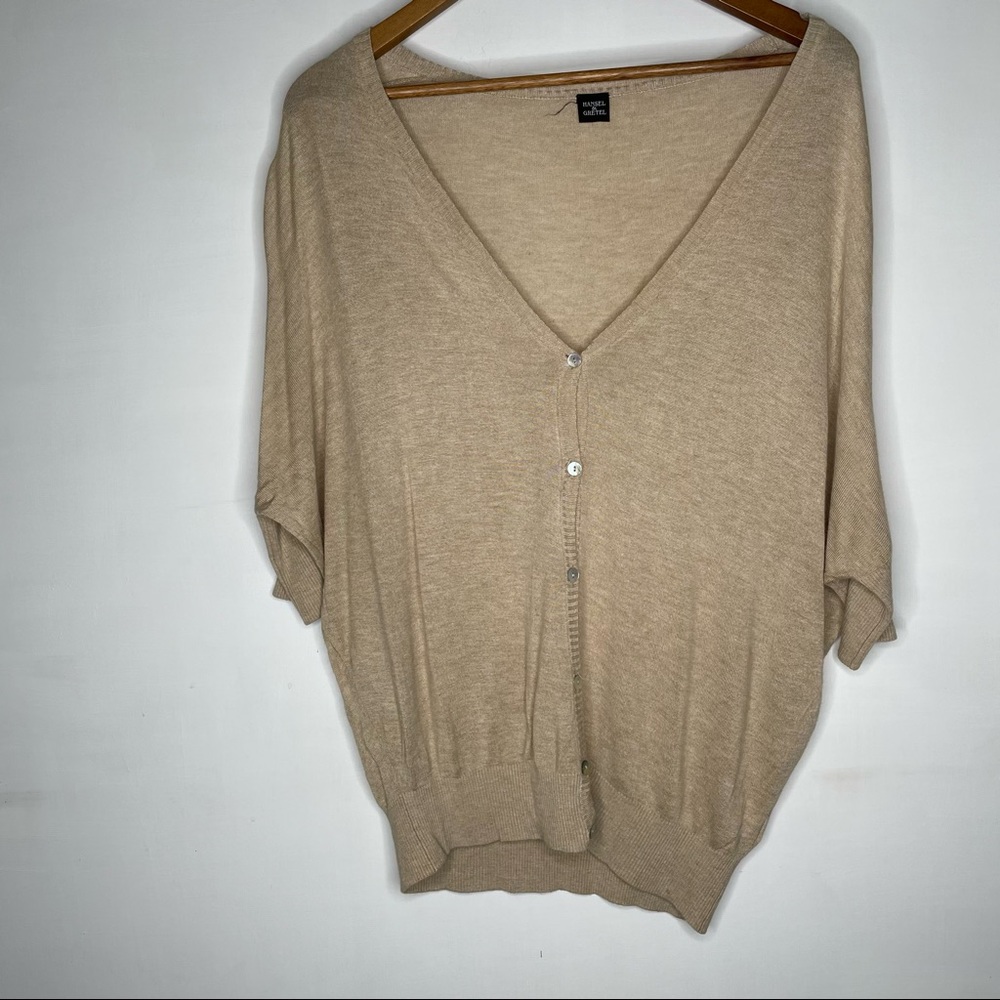 🍋Hansel & Gretel tan knit short sleeve top